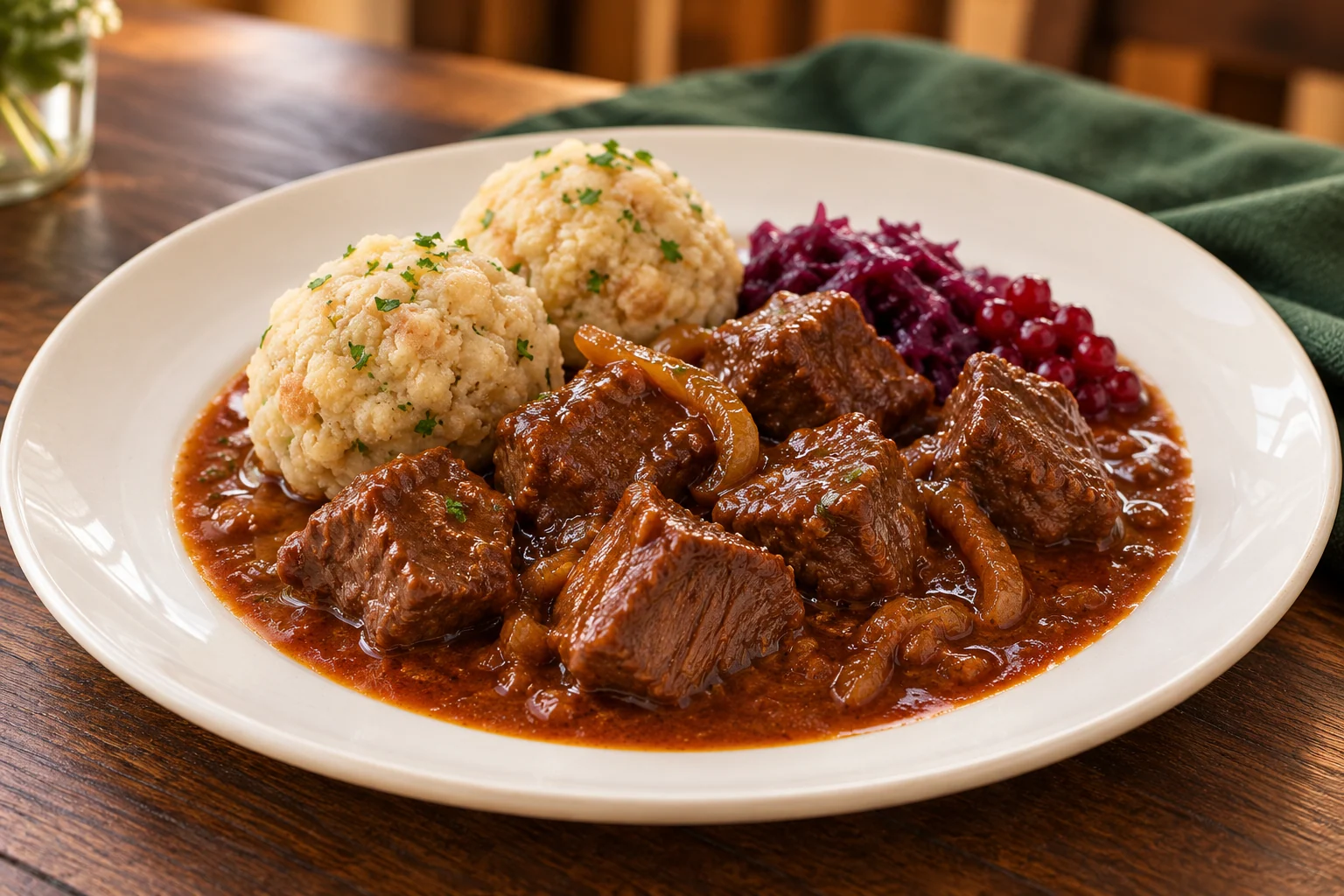 Hirschgulasch auf dem Teller – das Hausgericht des Hirschangers